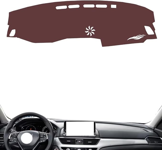 Leather Dashboard Cover Compatible with Honda Accord Ⅹ,Dash Board Cover mat Anti-Slip Sun-Proof and dust-Proof(Brown)