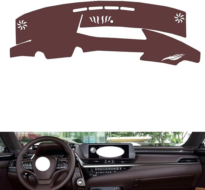Leather Dashboard Cover Compatible with Old LEX ES (NO HUD) 2018-2020,Dash Board Cover mat Anti-Slip Sun-Proof and dust-Proof(Brown)