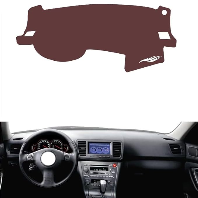 Leather Dashboard Cover Compatible with SubaruSubaru Legacy 2003-2009,Dash Board Cover mat Anti-Slip Sun-Proof and dust-Proof(Brown)