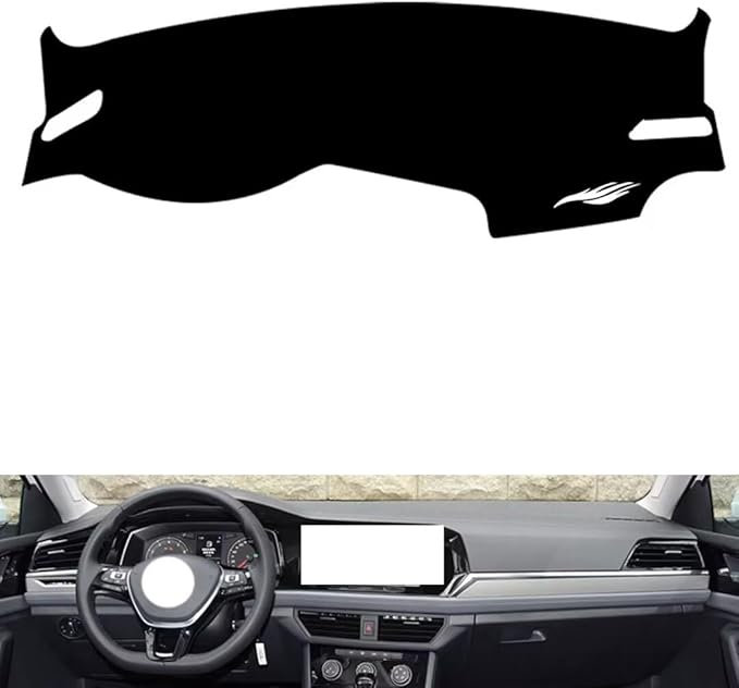 leather dashboard cover Compatible with VW Sagitar 2019-2022，dash cover（black）