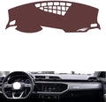 Leather Dashboard Cover Compatible with Audi Q3（No Speakers on Both Sides） 2019-2024,Dash Board Cover mat Anti-Slip Sun-Proof and dust-Proof(Brown)