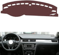 Leather Dashboard Cover Compatible with VW Bora 2019,Dash Board Cover mat Anti-Slip Sun-Proof and dust-Proof(Brown)