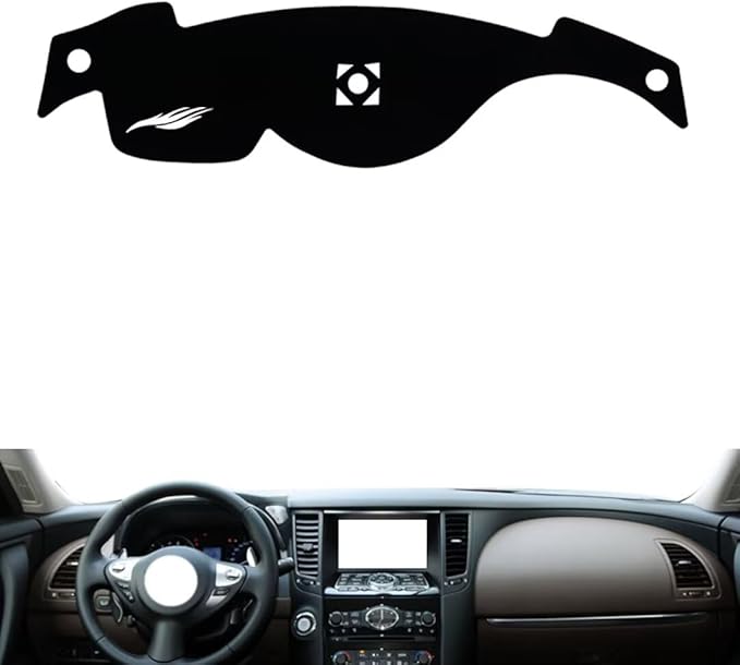 leather dashboard cover Compatible with Infiniti FX series 2009-2013，dash cover（black）