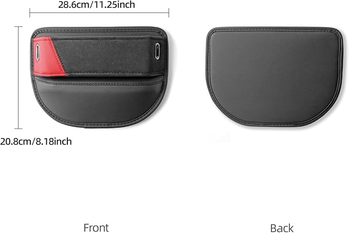BETTERHUMZ Car Side Seat Storage Box Compatible with BMW 1 2 3 4 5 6 7 Series X1 X2 X3 X4 X5 X6 X7 Suede Leather Car Seat Gap Filler Organizer Accessories (Red Black)