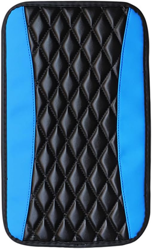 Leather Car Armrest Box Pad for Corvette C8 Stingray/C8 Coupé/C8 Z06/C8.R/C8 LT2 LT6 2019-2023 Waterproof Armrest Center Console Protector Cover Universal Arm Rest Cushion,Blue