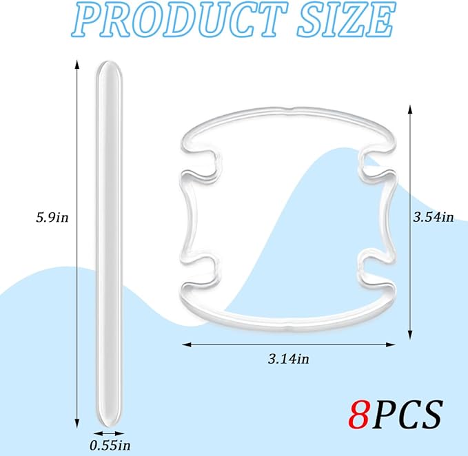 8PCS Car Door Handle Protector, Waterproof Anti-Scratch Transparent Bowl Door Side & Rear View Mirror Paint Protection Film, Automotive Trim Guard Invisible Stickers, Universal Fit