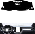 Leather Dashboard Cover Compatible with Volvo V60 (NO HUD 2019-2025，Dash Cover（Black）