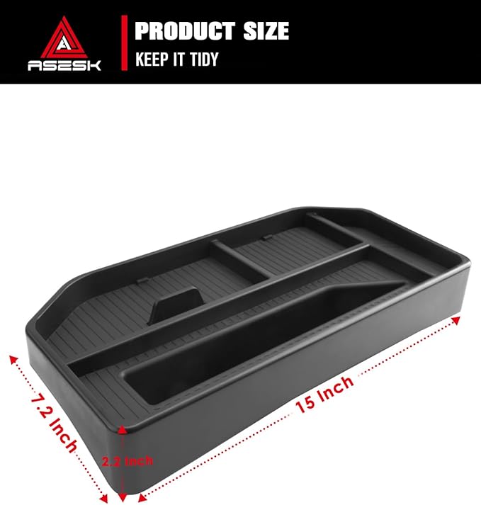 ASZSK for 2022–2026 Silverado&Sierra 1500/2024–2026 Silverado 2500HD/3500HD 13.4 Inch Center Console Screen Organizer Center Console Screen Organizer Tray ABS Materials