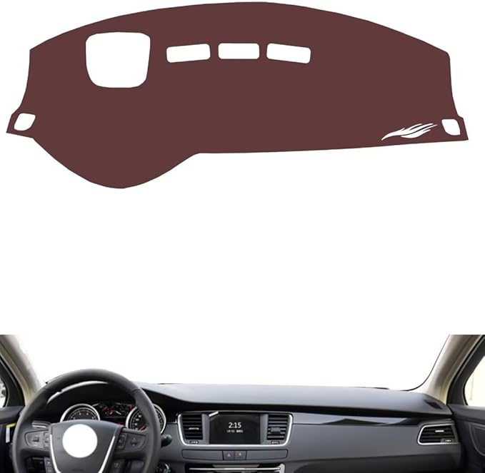 Leather Dashboard Cover Compatible with Peugeot 508（HUD、No Speaker），Dash Cover, Non-Slip Dash Cover, Dash mat Dashboard Cover, Interior Dash Covers