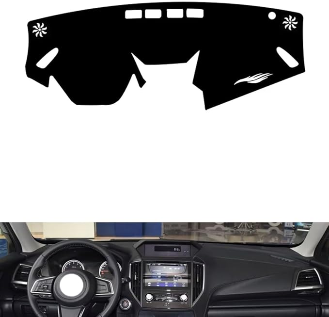 leather dashboard cover Compatible with SubaruSubaru XV 2018-2021，dash cover（black）