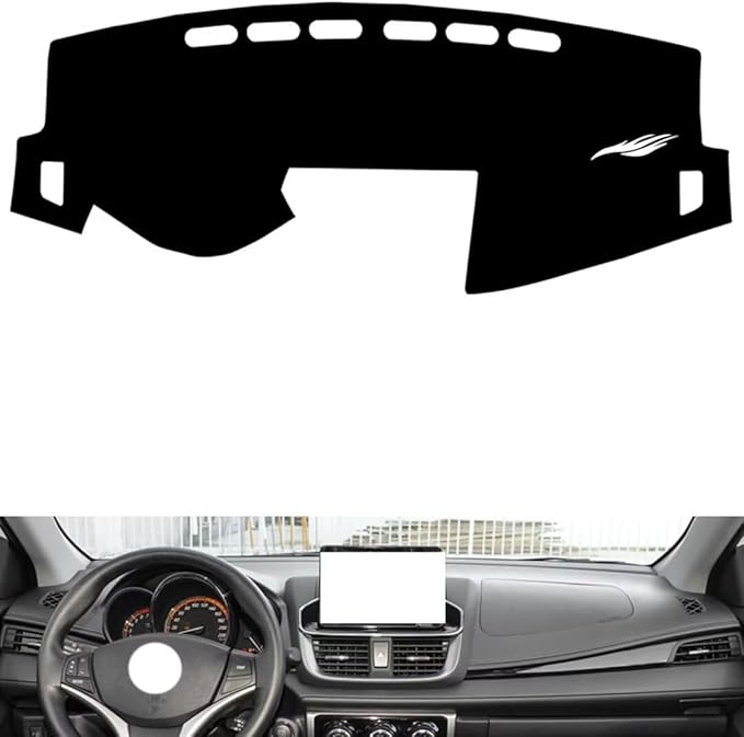 leather dashboard cover Compatible with Toyota Yaris LX 2020-2022，dash cover（black）