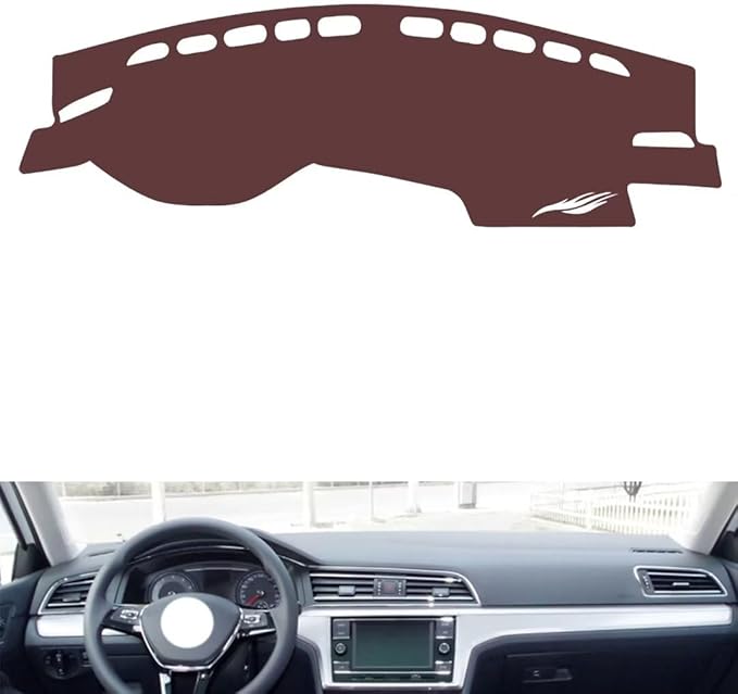 Leather Dashboard Cover Compatible with VW Lamando（no Speakers） 2014-2021，Dash Cover, Non-Slip Dash Cover, Dash mat Dashboard Cover, Interior Dash Covers
