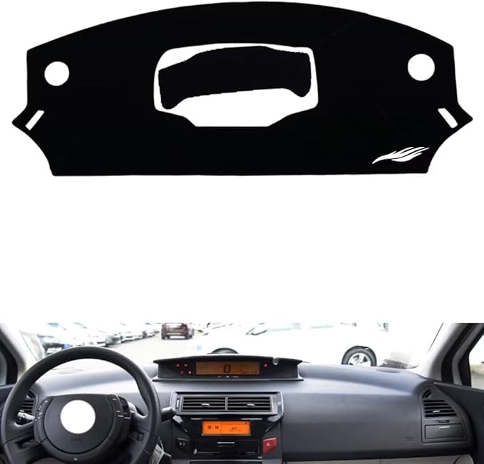 leather dashboard cover Compatible with Citroen C-QUATRE 2012-2016，dash cover（black）