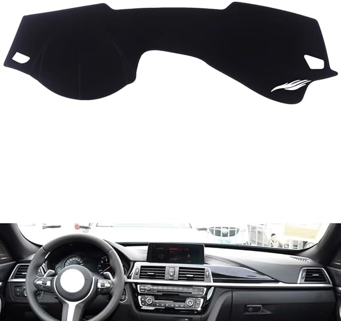 leather dashboard cover Compatible with BMW 3 series GT (No speaker 2020，dash cover（black）
