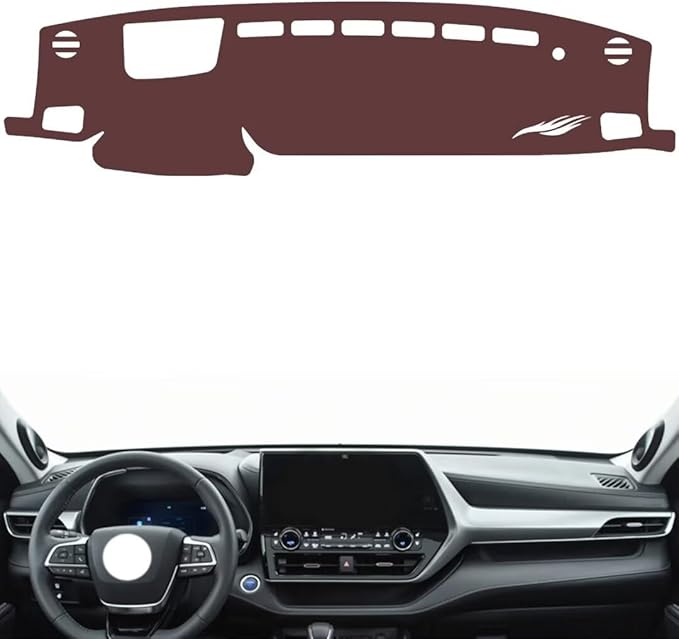Leather Dashboard Cover Compatible with Toyota Crown Kluger (HUD，Dash Cover, Non-Slip Dash Cover, Dash mat Dashboard Cover, Interior Dash Covers