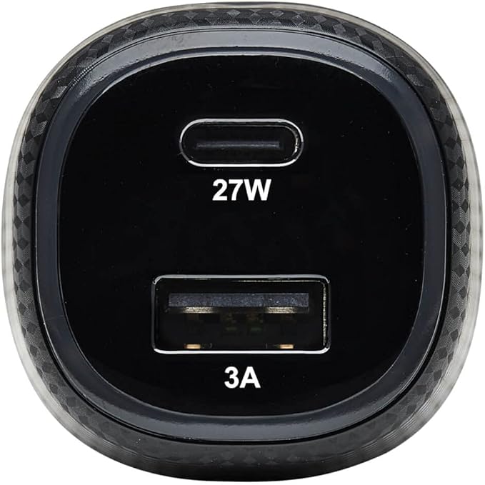 Tripp Lite USB Car Charger, 45W Dual Port USB Car Charger, USB-C 27W QC4+, USB-A 18W QC 3.0, Black (U280-C02-45W-1B)