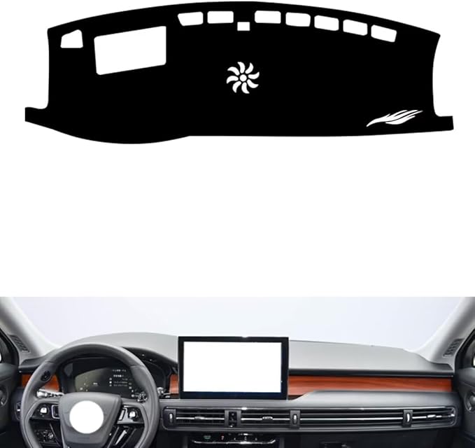 leather dashboard cover Compatible with Lincoln adventurer (HUD 20-2022，dash cover（black）