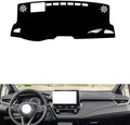 leather dashboard cover Compatible with Toyota Corolla （Horizontal screen、HUD） 2019-2023，dash cover（black）