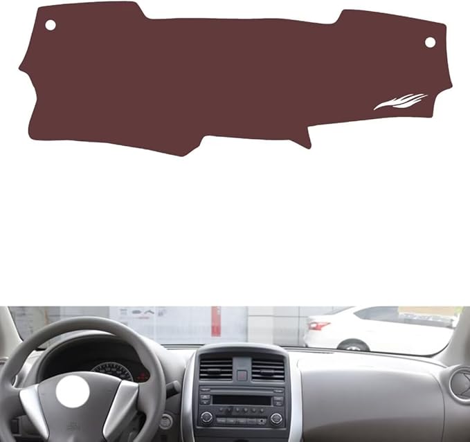 Leather Dashboard Cover Compatible with Nissan New Sunny 2010-2016，Dash Cover, Non-Slip Dash Cover, Dash mat Dashboard Cover, Interior Dash Covers