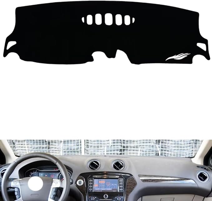leather dashboard cover Compatible with FORD Mondeo 2007-2012，dash cover（black）