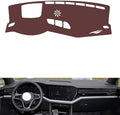 Leather Dashboard Cover Compatible with VW Compatible with Touareg (HUD 2019-2023，Dash Cover, Non-Slip Dash Cover, Dash mat Dashboard Cover, Interior Dash Covers
