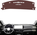Leather Dashboard Cover Compatible with Buick Envision S (Warning Light) 2024,Dash Board Cover mat Anti-Slip Sun-Proof and dust-Proof(Brown)