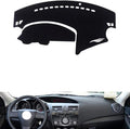 leather dashboard cover Compatible with Mazda 3 2011-2015，dash cover（black）