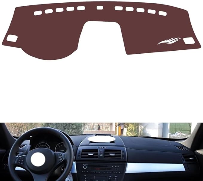Leather Dashboard Cover Compatible with BMW X3 2006-2010，Dash Cover, Non-Slip Dash Cover, Dash mat Dashboard Cover, Interior Dash Covers