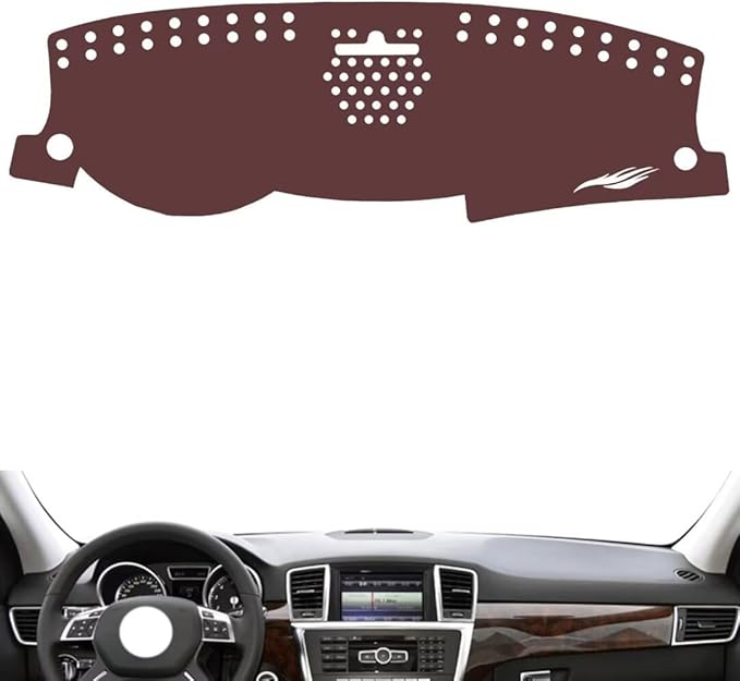Leather Dashboard Cover Compatible with Mercedes GL 2013-2015,Dash Board Cover mat Anti-Slip Sun-Proof and dust-Proof(Brown)