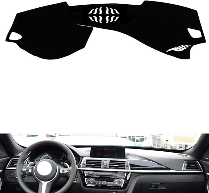 leather dashboard cover Compatible with BMW 3 series GT (speaker 2020，dash cover（black）