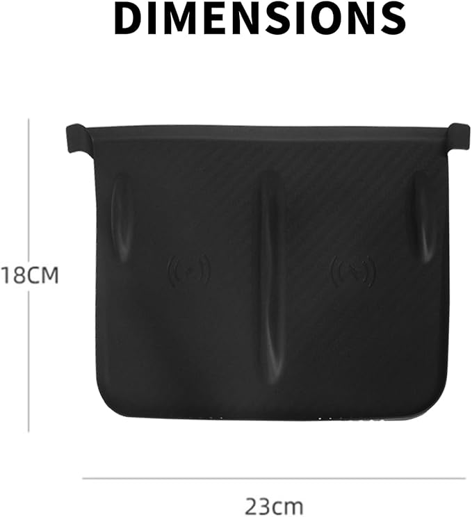 Upgrade fit Tesla Model Y (2019-2023) Center Console Wireless Charger Mat - Silicone Cover with Wireless Charging Phone Pad, Interior Accessories for Tesla Model Y(for Black)