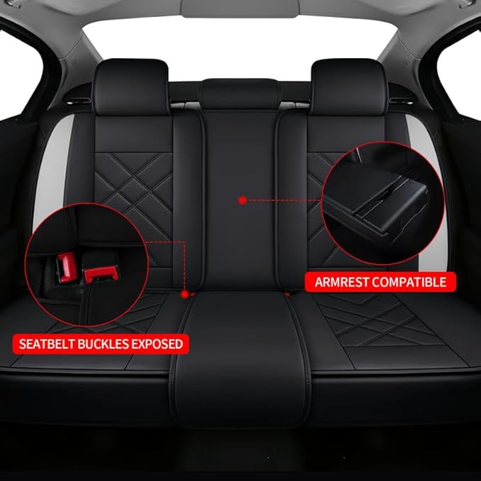 TTX LIGHTING Car Seat Covers Fit for Honda Insight 2010-2026 - Breathable Leather Waterproof Full Set Protector 5 Seats(Black & Light Gray)