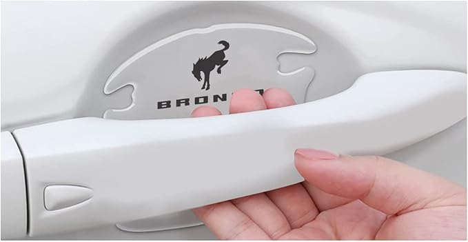 iPick Image for Ford Bronco Universal Car Door Handle Cup Protector Clear Decal Stickers, Pair - Official Licensed