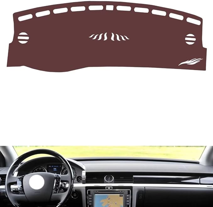generic leather dashboard cover Compatible with VW Compatible with Phaeton，dash cover, Non-Slip Dash Cover, Dash mat Dashboard Cover, Interior Dash Covers, brown