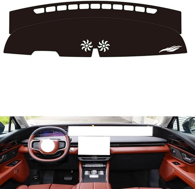 Leather Dashboard Cover Compatible with Lincoln Nautilus 2023-2026，Dash Cover（Black）