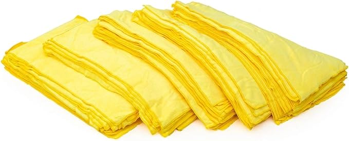 The Rag Company - Car Wash Towel - Professional Microfiber Auto Detailing and Drying Towels, Lint-Free, Streak-Free, Great for General Cleaning, 320gsm, 16in x 27in, Yellow (Wholesale Case of 125)
