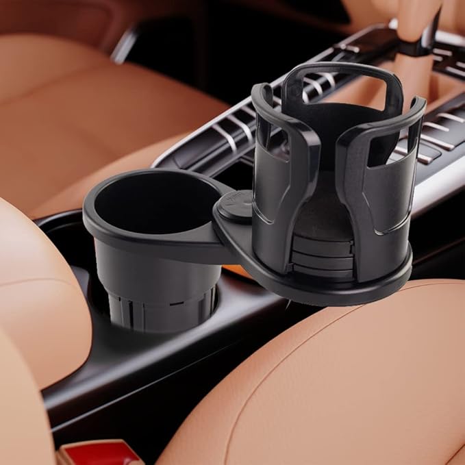 Multifunctional Car Cup Holder, All Purpose Adjustable Large Cup Holder (Matte Black)