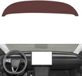 Leather Dashboard Cover Compatible with Tesla Model 3 2023-2024,Dash Board Cover mat Anti-Slip Sun-Proof and dust-Proof(Brown)