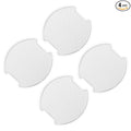TANGSEN 4Pcs Universal 3D Carbon Fiber Texture Automotive Door Cup Handle Recess Paint Protector Cover Scratch Non-Marking Silicone Personalize Pad Sticker (White Translucent, L)