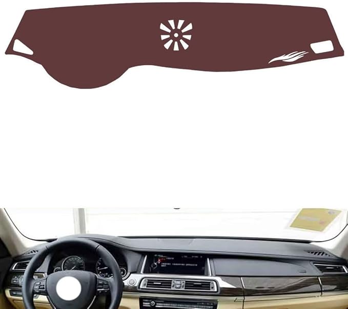 Leather Dashboard Cover Compatible with BMW 7 Series（NO HUD） 2009-2014，Dash Cover, Non-Slip Dash Cover, Dash mat Dashboard Cover, Interior Dash Covers