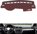 Leather Dashboard Cover Compatible with VW Lavida,Dash Board Cover mat Anti-Slip Sun-Proof and dust-Proof(Brown)