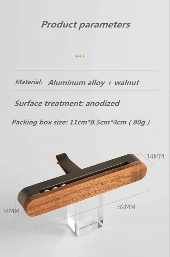 Opulux aroma diffuser Wood, metal, car vent clip,diffuser,Luxury car air freshener, tesla air freshener, natural essential oil car fragrance 1oz