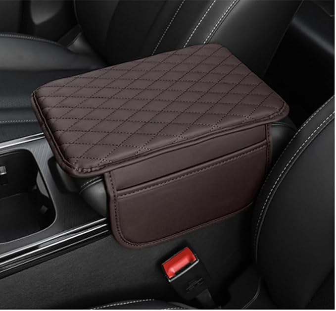 Car Armrest Cushion for Suzuki Baleno 2015-2022 2023 2024 2025 2026, Car Centre Console Pad Scratch Protection Waterproof Armrest Cushion Interior Accessories,Brown