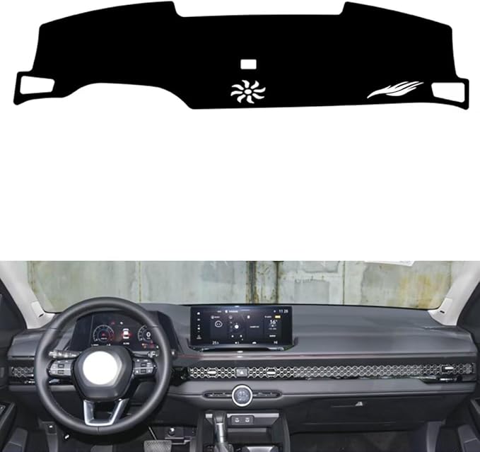 leather dashboard cover Compatible with HONDA Accord Ⅺ (NO HUD，dash cover（black）