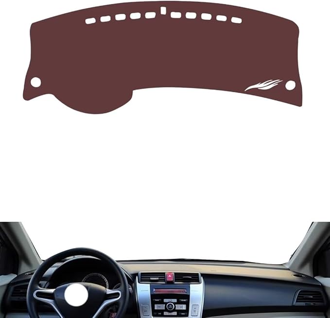 Leather Dashboard Cover Compatible with Honda City（Half Covered） 2008-2014，Dash Cover, Non-Slip Dash Cover, Dash mat Dashboard Cover, Interior Dash Covers