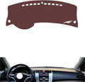 Leather Dashboard Cover Compatible with Honda City（Half Covered） 2008-2014,Dash Board Cover mat Anti-Slip Sun-Proof and dust-Proof(Brown)