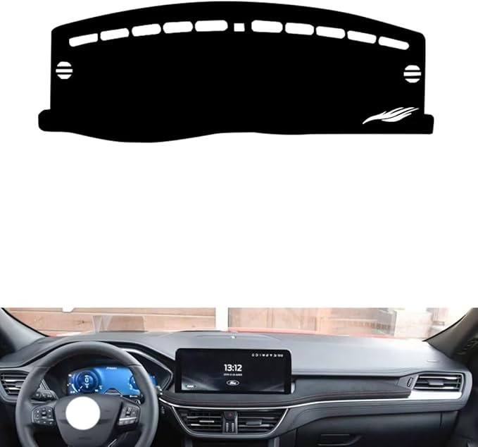 Leather Dashboard Cover Compatible with Ford Escape（NO HUD,no Speakers 2020-2025，Dash Cover（Black）