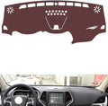 Leather Dashboard Cover Compatible with Jeep CHEROKE,Dash Board Cover mat Anti-Slip Sun-Proof and dust-Proof(Brown)