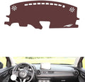 generic leather dashboard cover Compatible with Mazda 2 2015-2018，dash cover, Non-Slip Dash Cover, Dash mat Dashboard Cover, Interior Dash Covers, brown