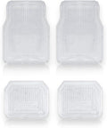 Vaygway All Weather Floor Mats-Universal 4 Piece Car Interior- Rubber Clear Car Plastic Rug-Blue-Tinged Weather Protection Mats